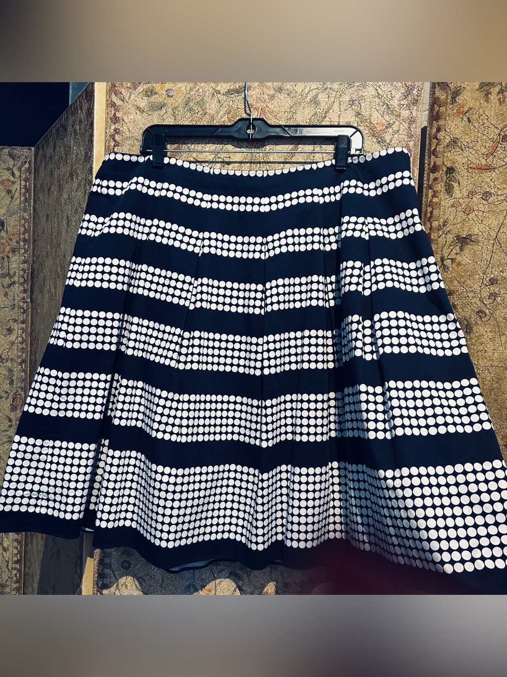 Talbots Size 18WP Pleated A-Line Skirt 
Polka Dot Blue & White